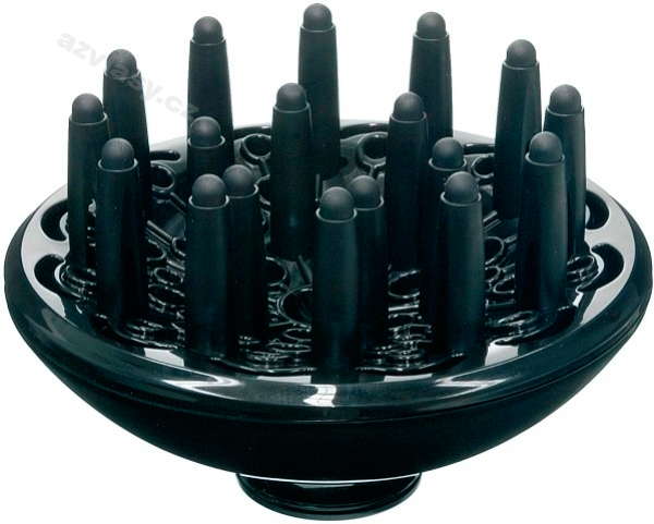 The model with the rounded fingers at the ends, having support in the form of pads, makes it possible to gently dry the hair on the entire length